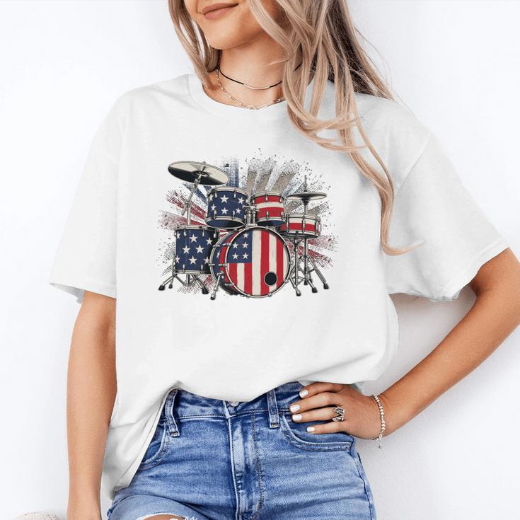 Drum Kit With American Flag Graphic For Musicians Unisex T-Shirt Drum Kit With American Flag Graphic For Musicians Unisex T-Shirt