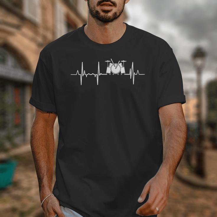 Drum Kit Cardiogram Drum Musician ECG Unisex T-Shirt Drum Kit Cardiogram Drum Musician ECG Unisex T-Shirt