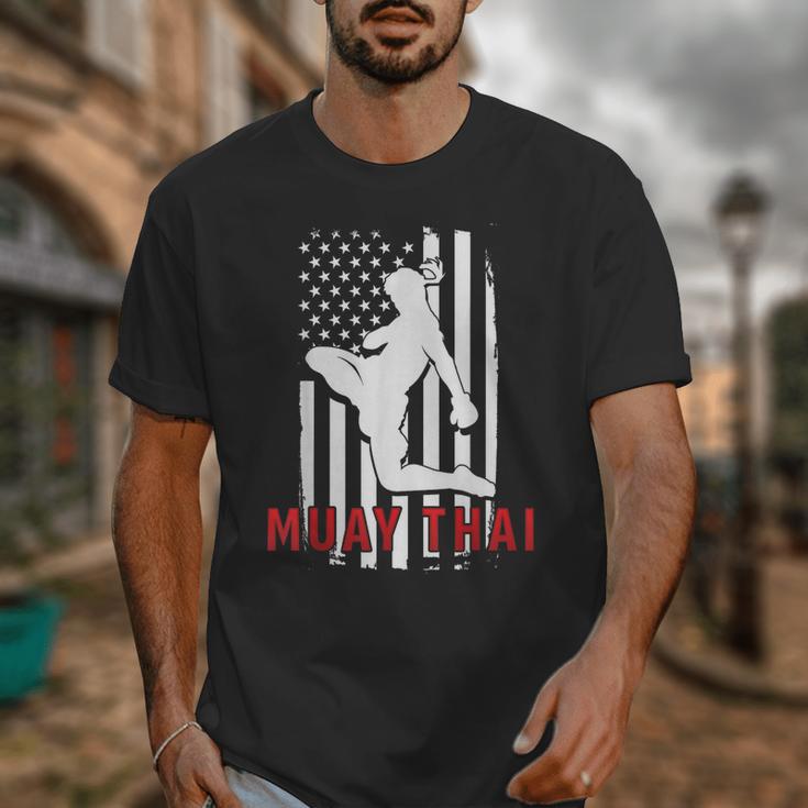 Muay Thai American Flag Fighter Patriotic Unisex T-Shirt
