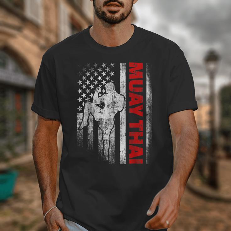 Muay Thai Boxing US American Flag Unisex T-Shirt Muay Thai Boxing US American Flag Unisex T-Shirt