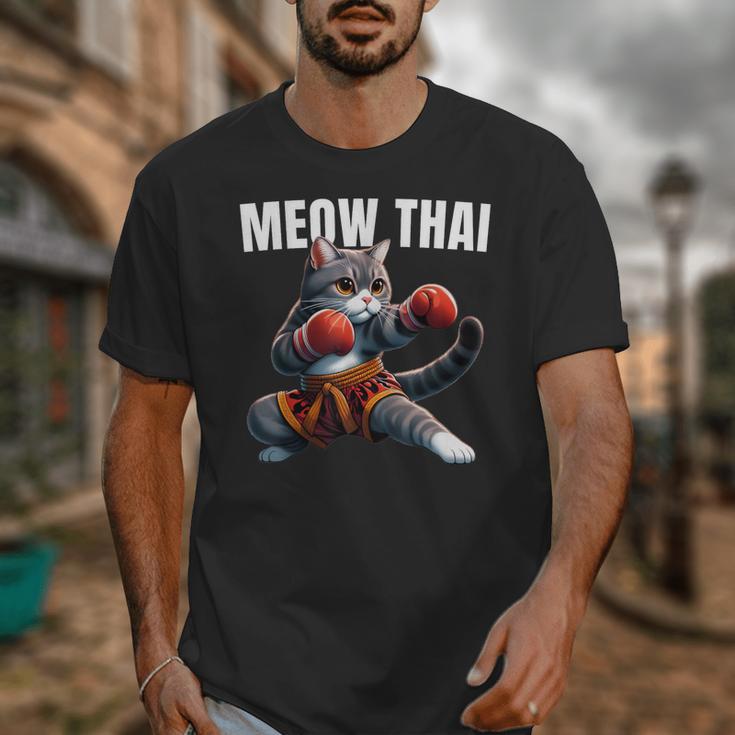 Muay Thai Cat Meow Thai Boxing Martial Art Kids Unisex T-Shirt