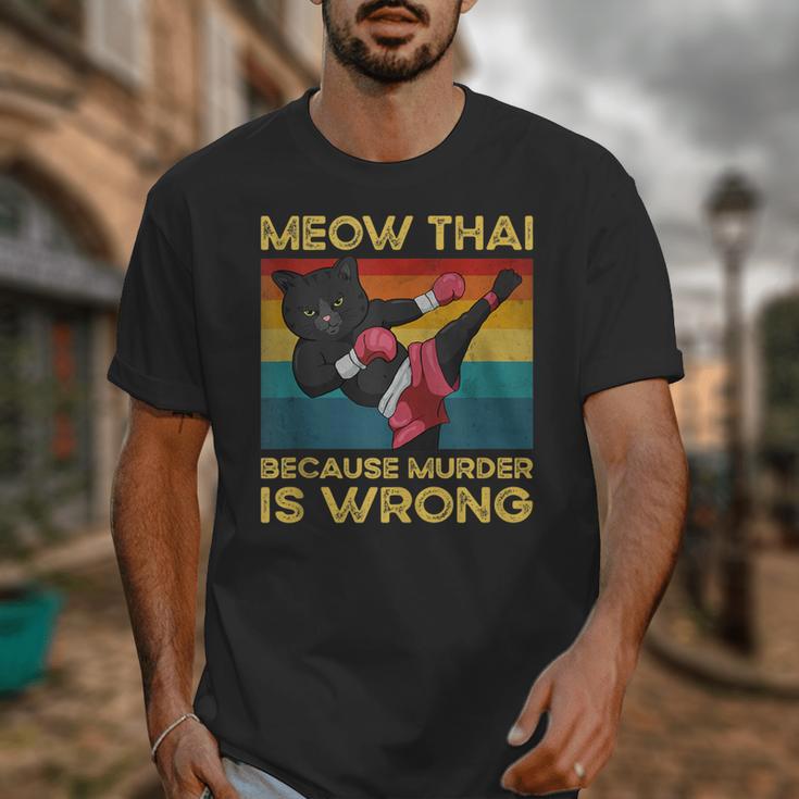 Muay Thai Because Murder Is Wrong Cat Meow Thai Unisex T-Shirt Muay Thai Because Murder Is Wrong Cat Meow Thai Unisex T-Shirt