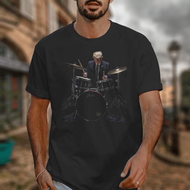 Percussion Player Drumset Retro Drum Kit Percussionist Trump Drummer Drums 2024 -Adults Unisex T-Shirt Percussion Player Drumset Retro Drum Kit Percussionist Trump Drummer Drums 2024 -Adults Unisex T-Shirt