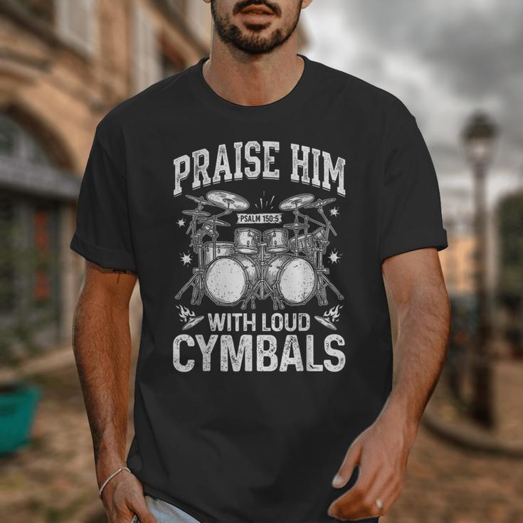 Praise Him With Loud Cymbals Psalm 150-5 Vintage Drum Kit Unisex T-Shirt Praise Him With Loud Cymbals Psalm 150-5 Vintage Drum Kit Unisex T-Shirt