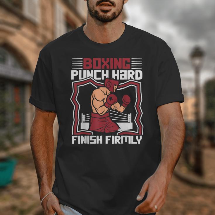 Punch Hard Finish Firmly Kickboxer Fan Muay Thai Boxing Unisex T-Shirt