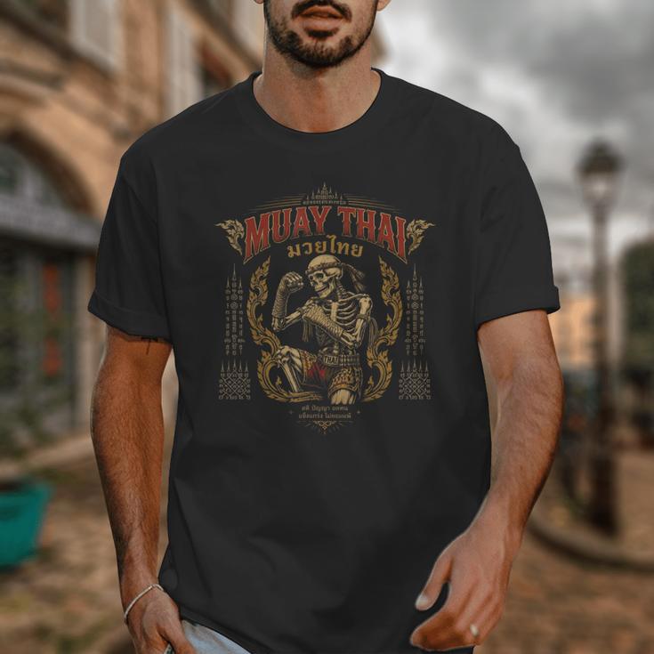 Retro Muay Thai Shorts Thai Boxing Fighter Style Skeleton Unisex T-Shirt Retro Muay Thai Shorts Thai Boxing Fighter Style Skeleton Unisex T-Shirt