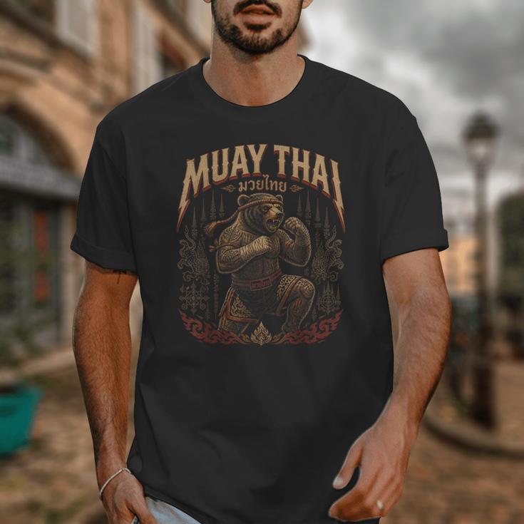 Retro Nak Muay Muay Thai Fighter Thai Boxing Gym Bear Unisex T-Shirt Retro Nak Muay Muay Thai Fighter Thai Boxing Gym Bear Unisex T-Shirt
