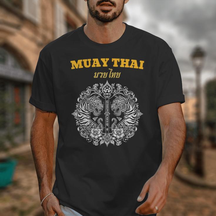 Sak Yant Muay Thai Art Tattoo Twin Tiger Kickboxing Thailand Unisex T-Shirt Sak Yant Muay Thai Art Tattoo Twin Tiger Kickboxing Thailand Unisex T-Shirt