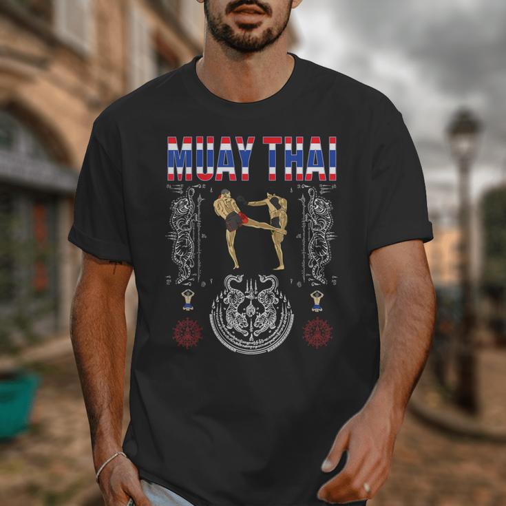 Sawadee Thai Traditional Sak Yant Thai Twin Tiger Muay Thai Unisex T-Shirt