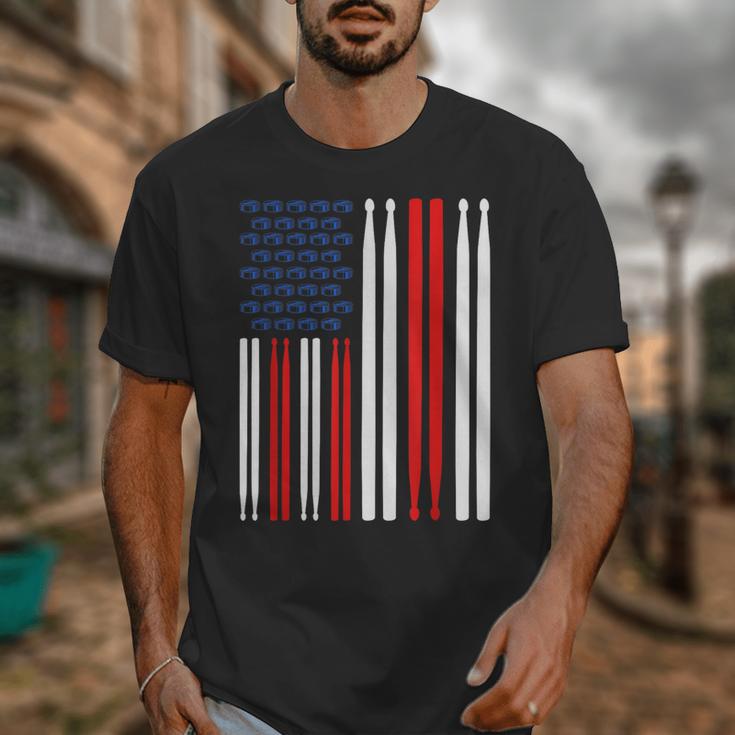 USA Flag Drummer Music Drum Kit Unisex T-Shirt USA Flag Drummer Music Drum Kit Unisex T-Shirt