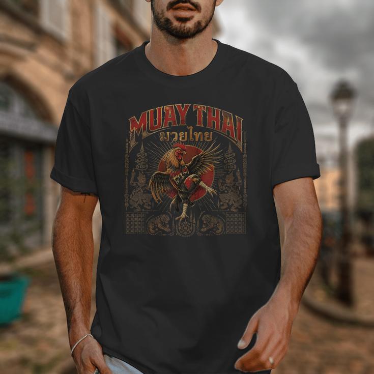 Vintage Muay Thai Legend Thai Boxing Fighter Art Chicken Unisex T-Shirt