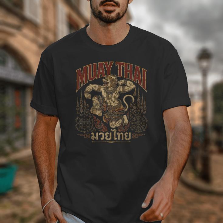 Vintage Muay Thai Spirit Thai Boxing Fighter Soul Monkey Unisex T-Shirt