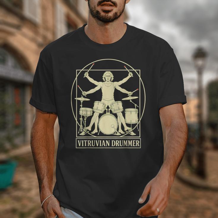 Vitruvian Drummer Drum Kit Music Lover Musician Men Unisex T-Shirt Vitruvian Drummer Drum Kit Music Lover Musician Men Unisex T-Shirt