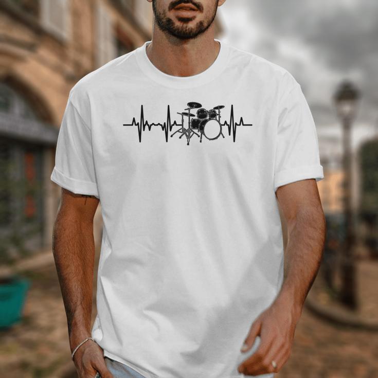 Drum Kit Pulse Line Rock Artist Drum Set Unisex T-Shirt Drum Kit Pulse Line Rock Artist Drum Set Unisex T-Shirt