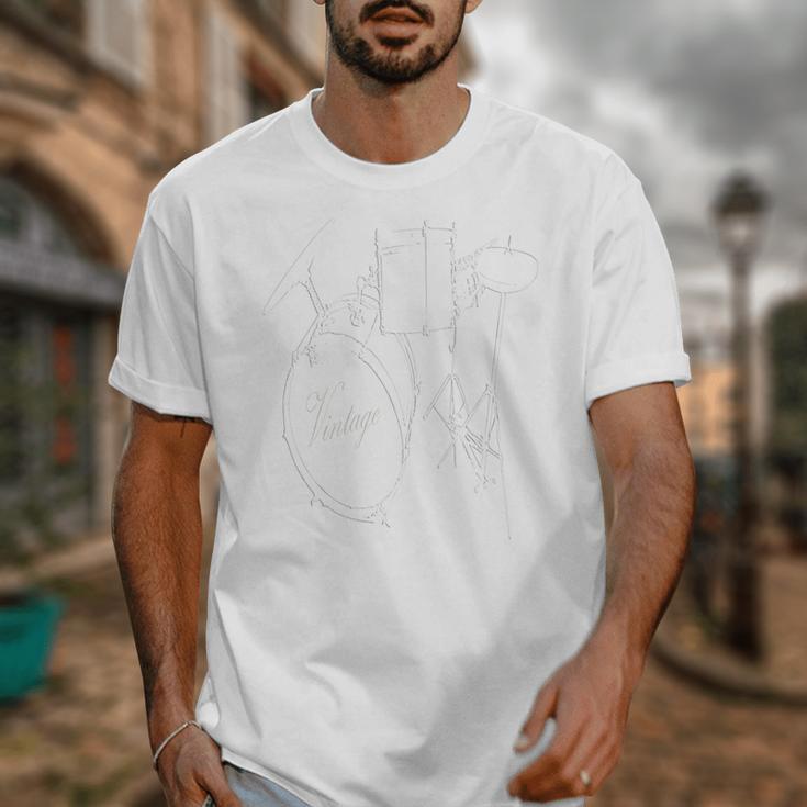 Drum Kit Vintage Drum Set Drummer Unisex T-Shirt