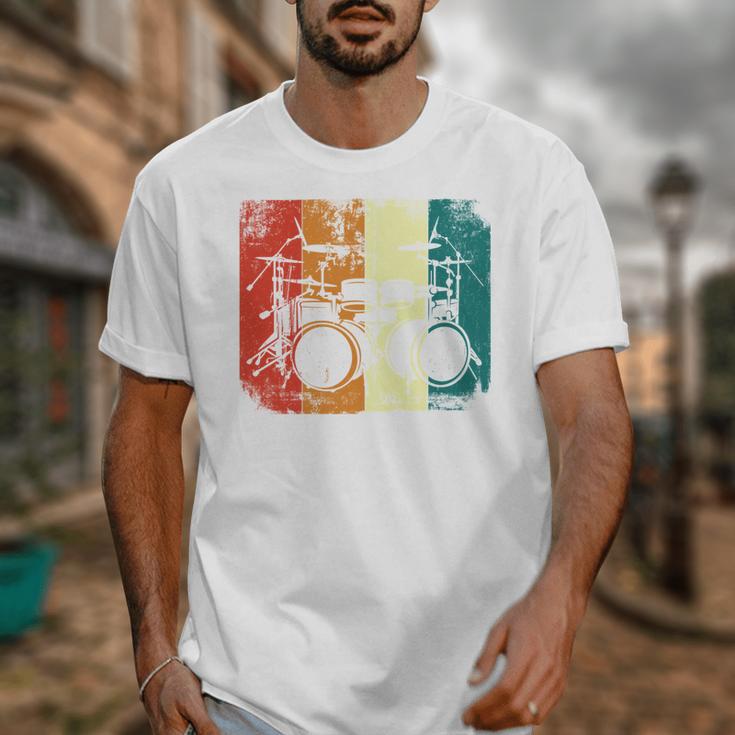 Drumset Cool Retro Vintage Drum Kit Drummer Music Percussion Unisex T-Shirt Drumset Cool Retro Vintage Drum Kit Drummer Music Percussion Unisex T-Shirt