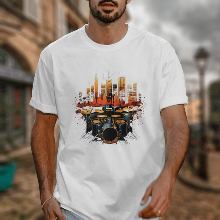 Drumset Drum Kit Music Drummer Drumming Raglan Baseball Tee Unisex T-Shirt Drumset Drum Kit Music Drummer Drumming Raglan Baseball Tee Unisex T-Shirt
