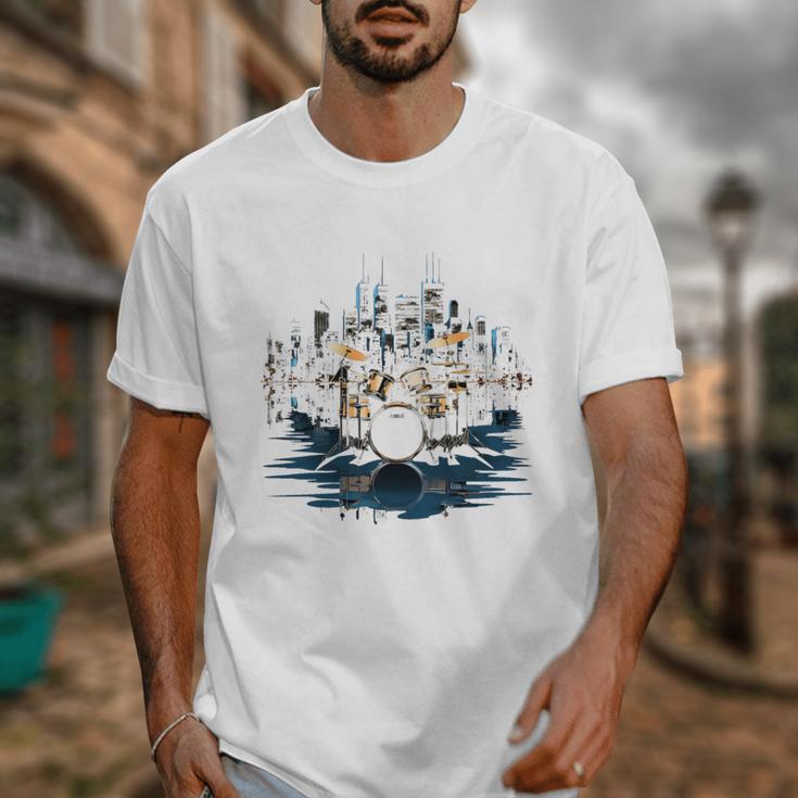 Drumset Drum Kit Music Drummer Drumming Unisex T-Shirt Drumset Drum Kit Music Drummer Drumming Unisex T-Shirt
