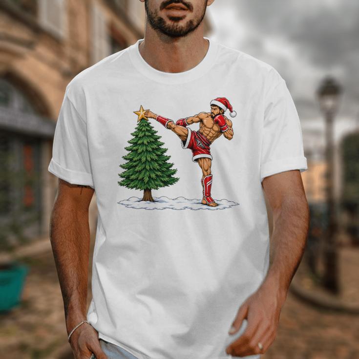 Festive Muay Thai Santa Christmas Unisex T-Shirt