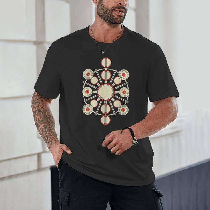 Drummer Drum Kit Mandala Percussionist Music Lover Unisex T-Shirt Drummer Drum Kit Mandala Percussionist Music Lover Unisex T-Shirt