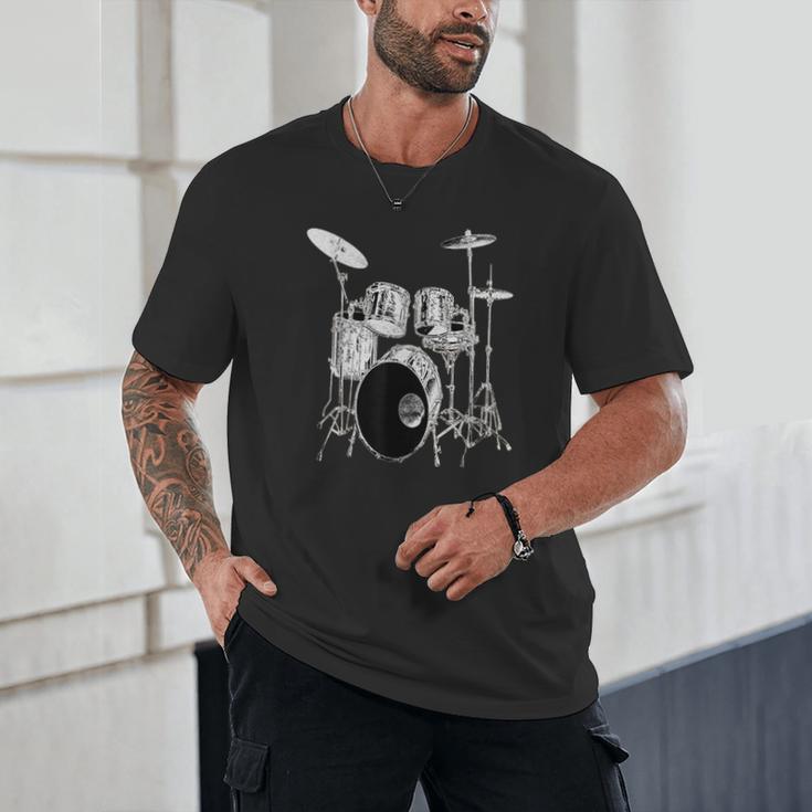 Drums Drum Kit Music Unisex T-Shirt Drums Drum Kit Music Unisex T-Shirt