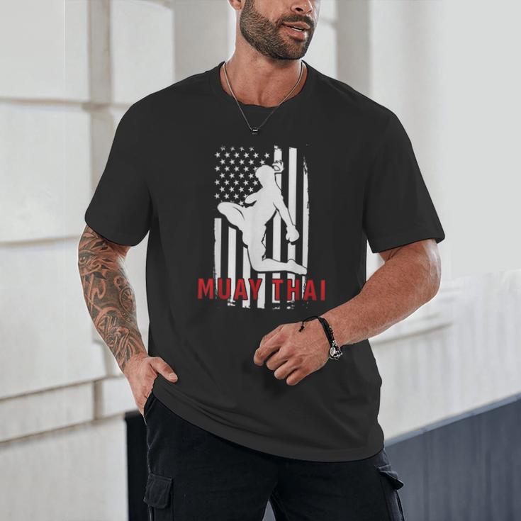 Muay Thai American Flag Fighter Patriotic Unisex T-Shirt