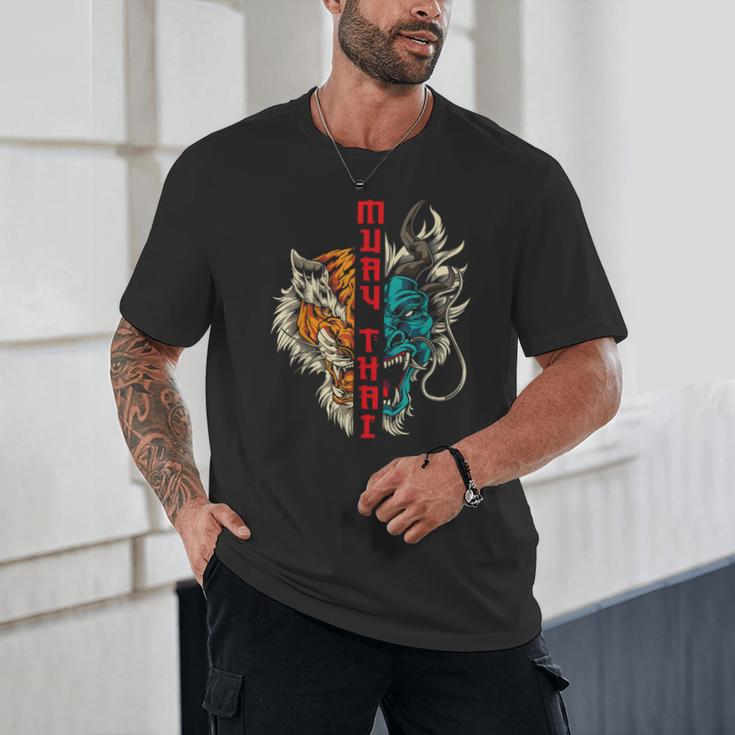 Muay Thai Thai Boxing Dragon Tiger Unisex T-Shirt