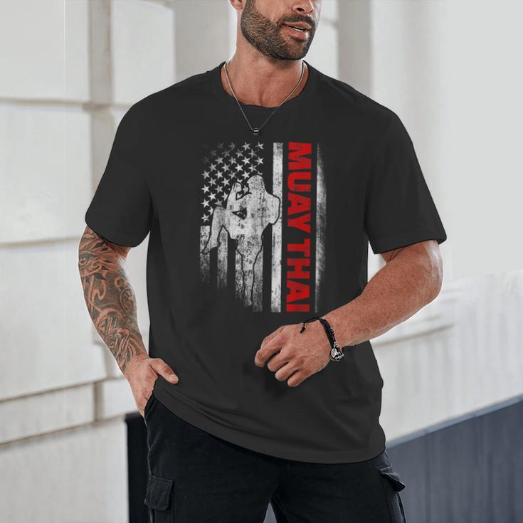 Muay Thai Boxing US American Flag Unisex T-Shirt Muay Thai Boxing US American Flag Unisex T-Shirt