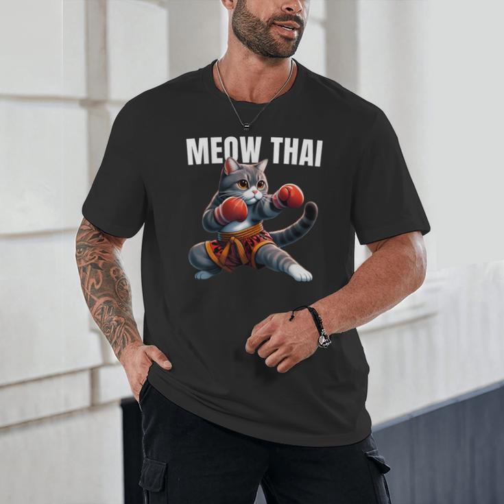 Muay Thai Cat Meow Thai Boxing Martial Art Kids Unisex T-Shirt