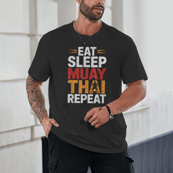 Muay Thai Fighter Eat Sleep Repeat Lifestyle Training Unisex T-Shirt