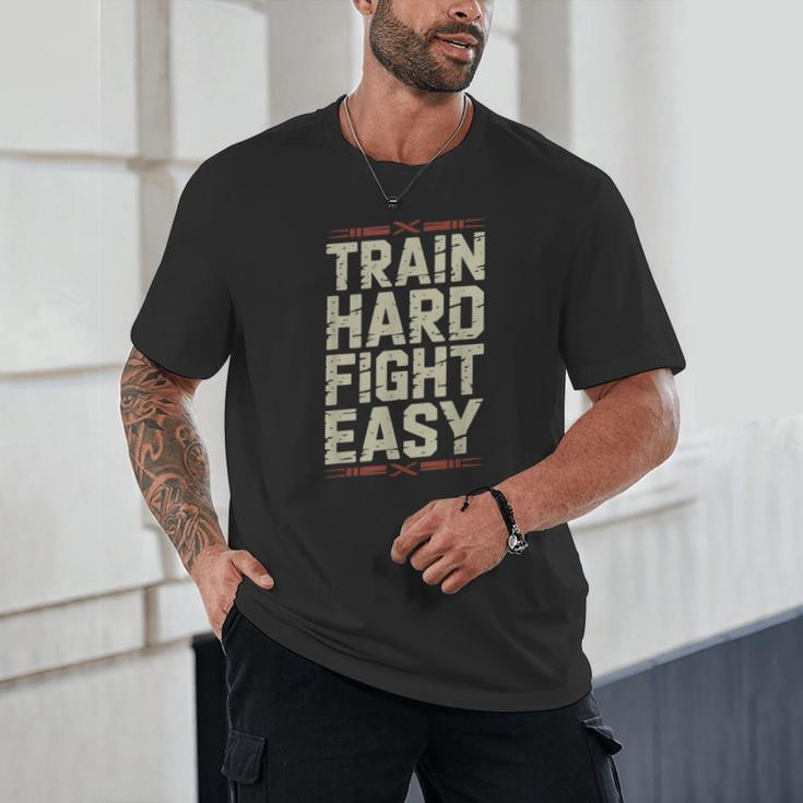 Muay Thai Fighter Train Hard Fight Easy Training Motivation Unisex T-Shirt Muay Thai Fighter Train Hard Fight Easy Training Motivation Unisex T-Shirt