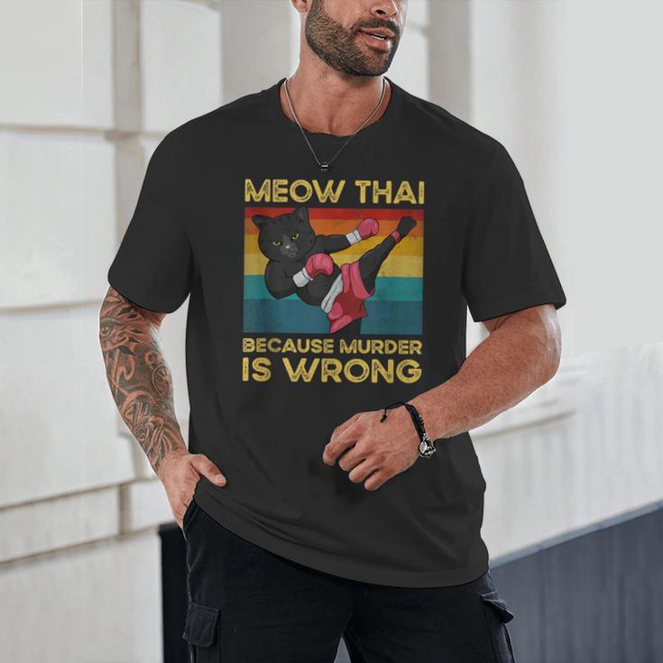 Muay Thai Because Murder Is Wrong Cat Meow Thai Unisex T-Shirt Muay Thai Because Murder Is Wrong Cat Meow Thai Unisex T-Shirt