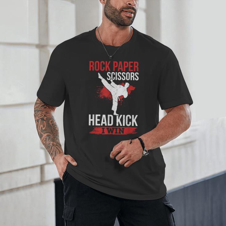 Rock Paper Scissors Head Kick I Win Muay Thai Unisex T-Shirt Rock Paper Scissors Head Kick I Win Muay Thai Unisex T-Shirt