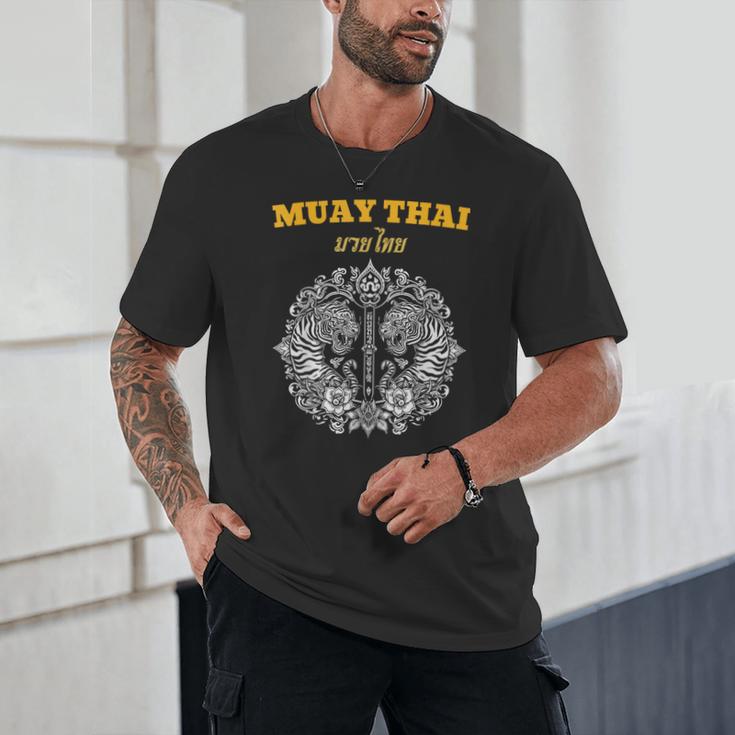Sak Yant Muay Thai Art Tattoo Twin Tiger Kickboxing Thailand Unisex T-Shirt Sak Yant Muay Thai Art Tattoo Twin Tiger Kickboxing Thailand Unisex T-Shirt