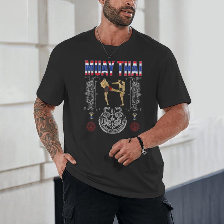 Sawadee Thai Traditional Sak Yant Thai Twin Tiger Muay Thai Unisex T-Shirt