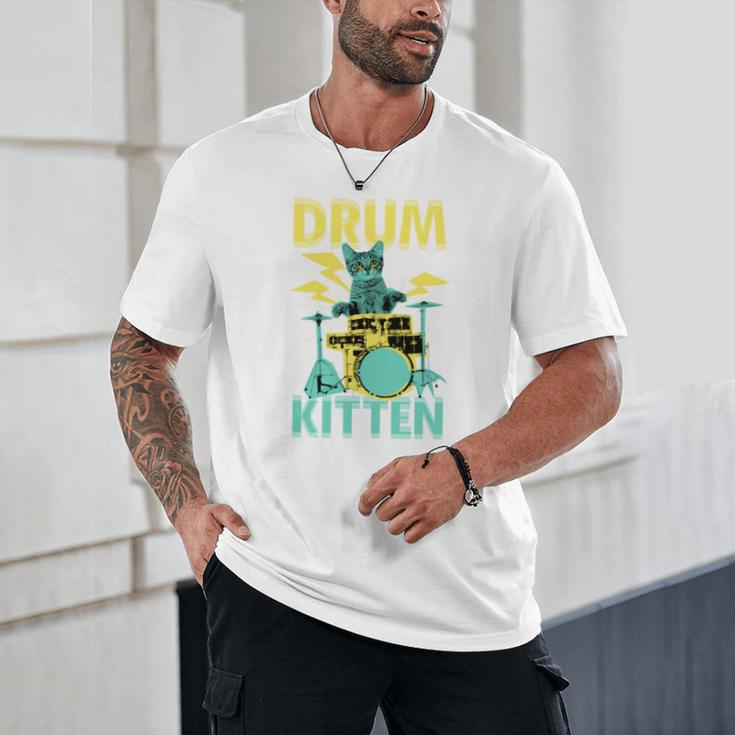 Cute Drummer Cat Drum Kitten Unisex T-Shirt