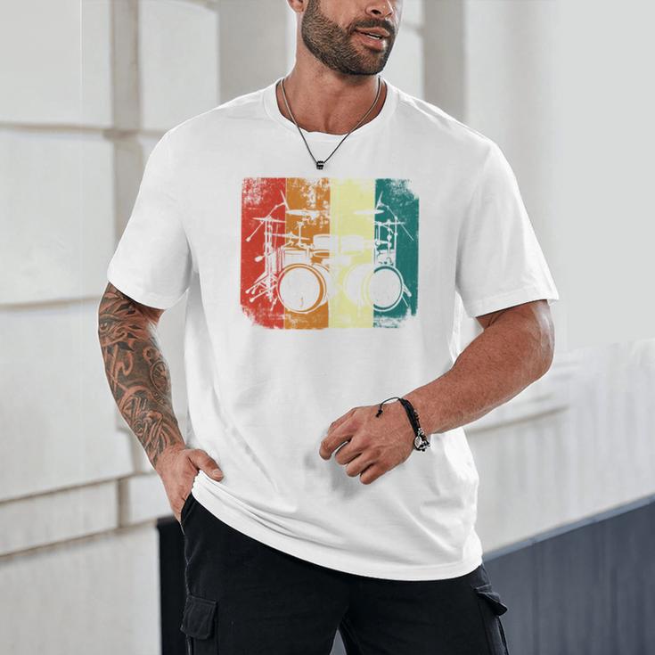 Drumset Cool Retro Vintage Drum Kit Drummer Music Percussion Unisex T-Shirt Drumset Cool Retro Vintage Drum Kit Drummer Music Percussion Unisex T-Shirt