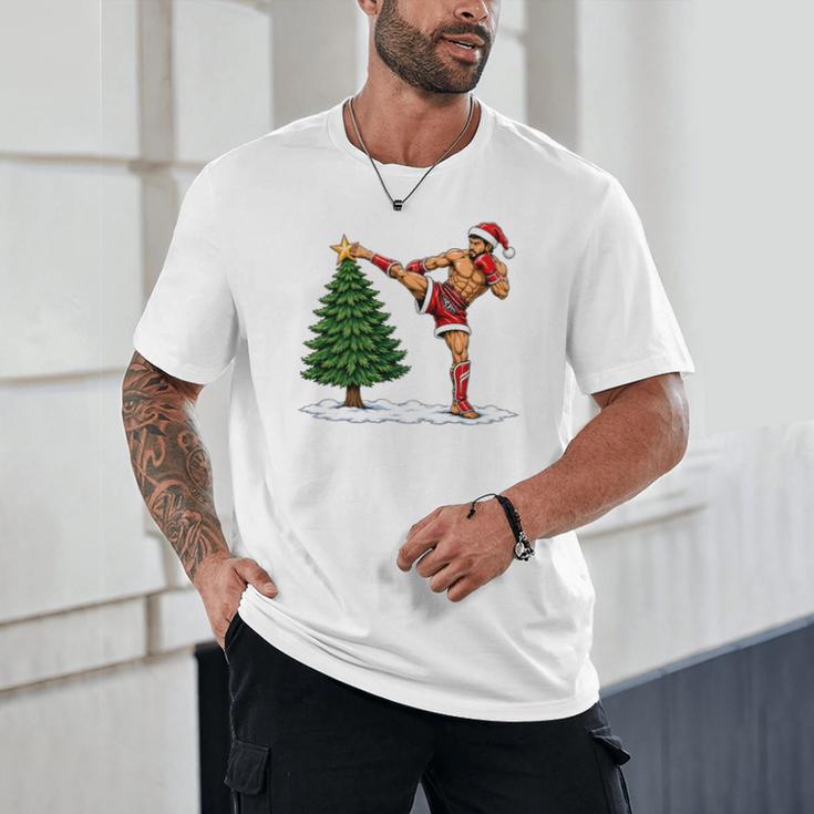 Festive Muay Thai Santa Christmas Unisex T-Shirt