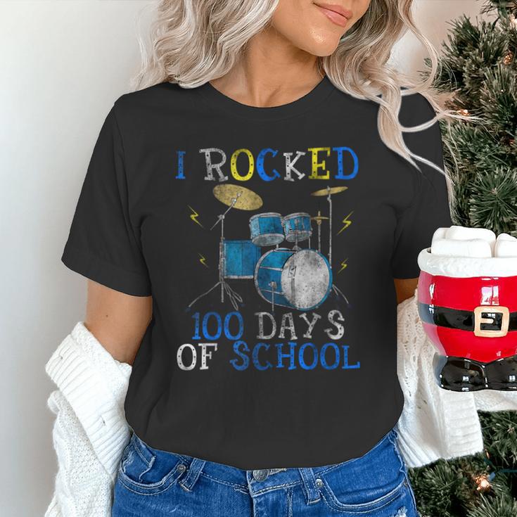 100th Day Of SchoolShirt Happy 100 Days Drum Kit Music Unisex T-Shirt
