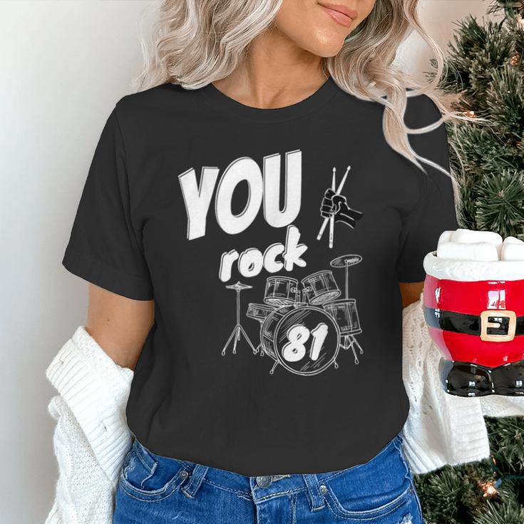 Drum Kit Drummer 81 Years 81st Birthday Men Women Unisex T-Shirt Drum Kit Drummer 81 Years 81st Birthday Men Women Unisex T-Shirt