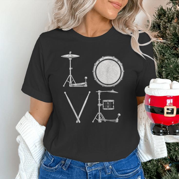 Drum Kit Love Illustration For Music Enthusiasts Unisex T-Shirt