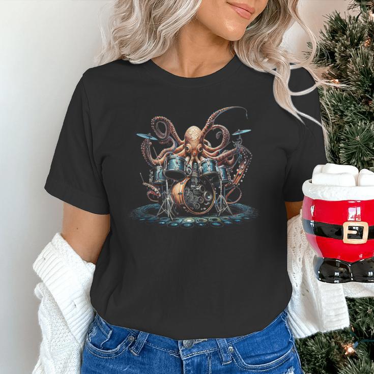 Drum Kit Percussionist Drummer Octopus Playing Drums Unisex T-Shirt