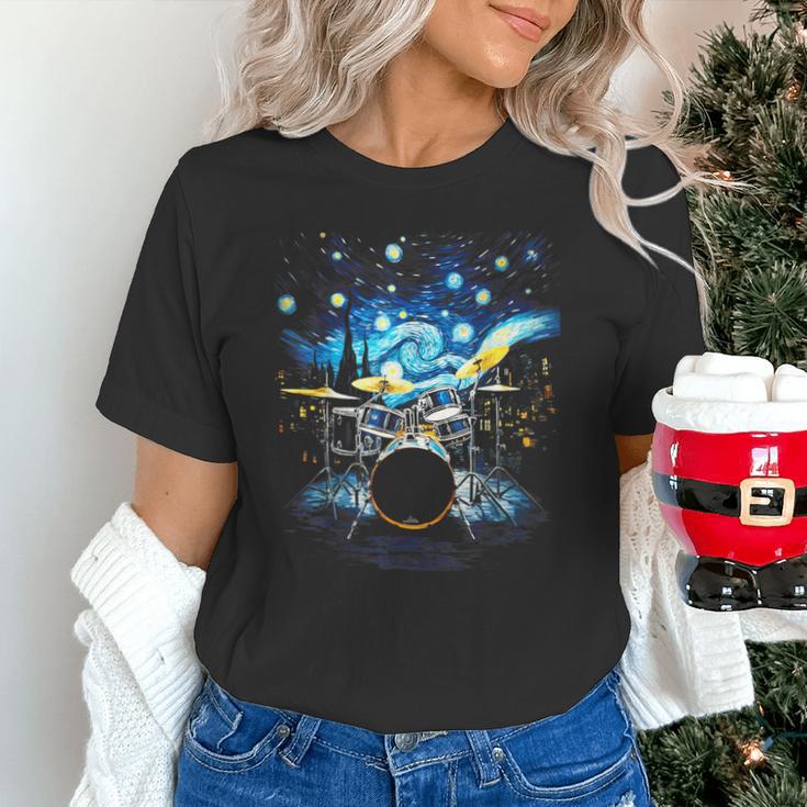 Drum Kit Percussionist Drummer Van Gogh Drums Unisex T-Shirt