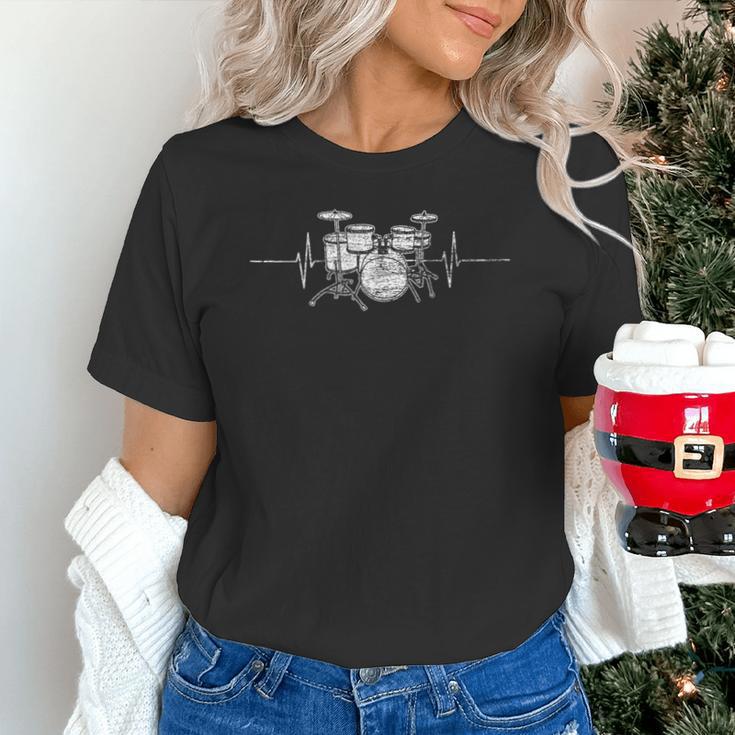 ECG Heartbeat Music Lovers Drumsticks Drum Kit Unisex T-Shirt ECG Heartbeat Music Lovers Drumsticks Drum Kit Unisex T-Shirt