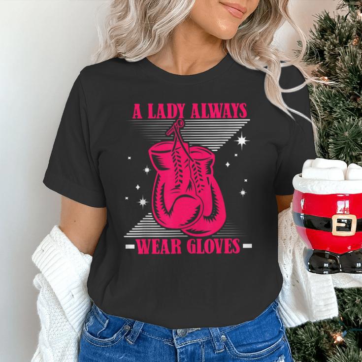 A Lady Always Wear Gloves Kickboxer Fan Muay Thai Boxing Unisex T-Shirt A Lady Always Wear Gloves Kickboxer Fan Muay Thai Boxing Unisex T-Shirt