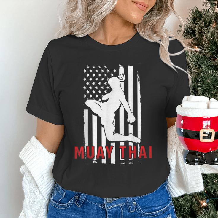 Muay Thai American Flag Fighter Patriotic Unisex T-Shirt