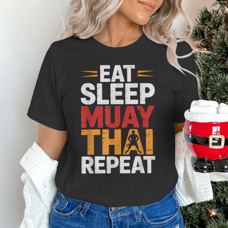 Muay Thai Fighter Eat Sleep Repeat Lifestyle Training Unisex T-Shirt