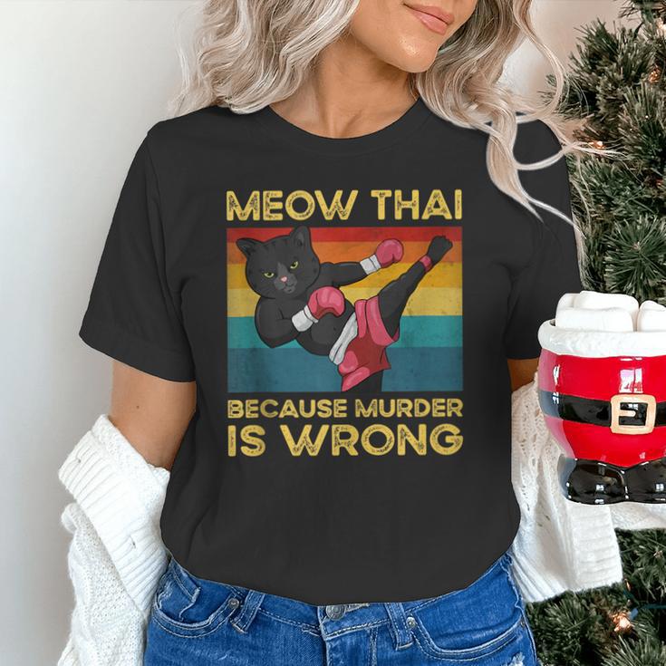 Muay Thai Because Murder Is Wrong Cat Meow Thai Unisex T-Shirt Muay Thai Because Murder Is Wrong Cat Meow Thai Unisex T-Shirt