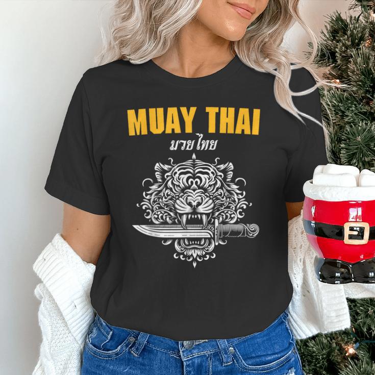 Muay Thai Sak Yant MMA Tattoo Tiger Lion Knife Martial Art Unisex T-Shirt