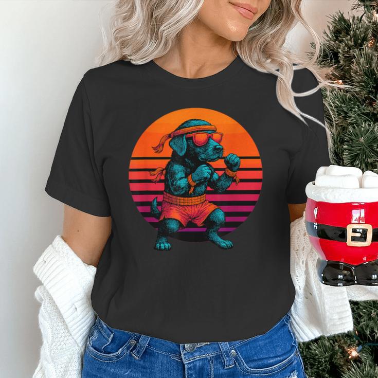 Retro Dog With Gloves Muay Thai Fighter Unisex T-Shirt